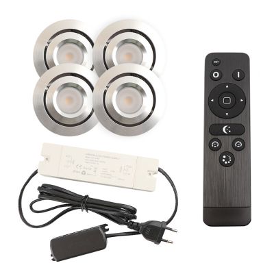 Hliníkové podhledové světlo na verandu chromové, Rona, 3W, LED 2700 K, IP44, s dálkovým ovládáním