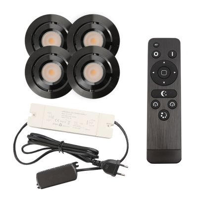 Hliníkové podhledové světlo na verandu černé, Rona, 3W, LED 2700 K, IP44, s dálkovým ovládáním