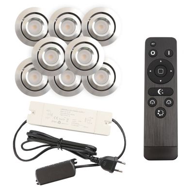 Hliníkové podhledové světlo na verandu chromové, Rona, 3W, LED 2700 K, IP44, s dálkovým ovládáním