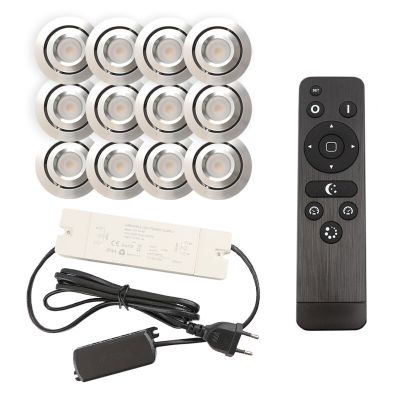 Hliníkové podhledové světlo na verandu chromové, Rona, 3W, LED 2700 K, IP44, s dálkovým ovládáním