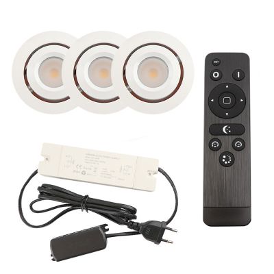 Hliníkové podhledové světlo na verandu bílé, Rona, 3W, LED 2700 K, IP44, s dálkovým ovládáním