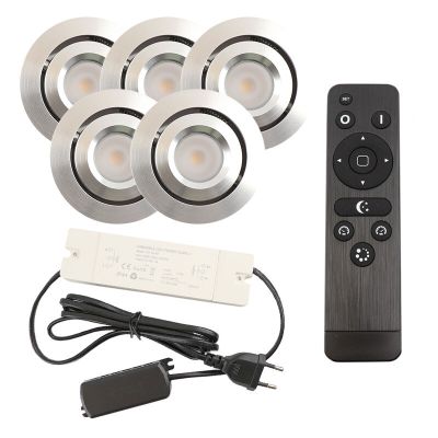 Hliníkové podhledové světlo na verandu chromové, Rona, 3W, LED 2700 K, IP44, s dálkovým ovládáním