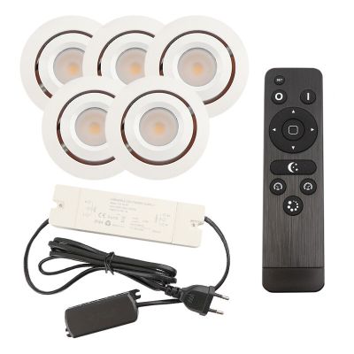 Hliníkové podhledové světlo na verandu bílé, Rona, 3W, LED 2700 K, IP44, s dálkovým ovládáním