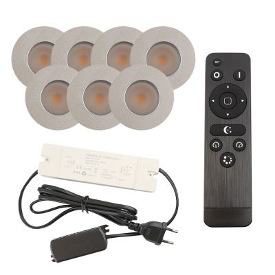 Hliníkové podhledové světlo na verandu chromové, Dico, 3W, LED 2700 K, IP65, s dálkovým ovládáním