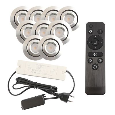 Hliníkové podhledové světlo na verandu chromové, Rona, 3W, LED 2700 K, IP44, s dálkovým ovládáním
