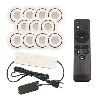 Hliníkové podhledové světlo na verandu bílé, Rona, 3W, LED 2700 K, IP44, s dálkovým ovládáním