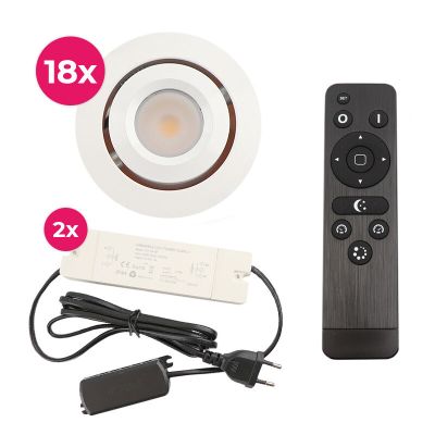 Hliníkové podhledové světlo na verandu bílé, Rona, 3W, LED 2700 K, IP44, s dálkovým ovládáním