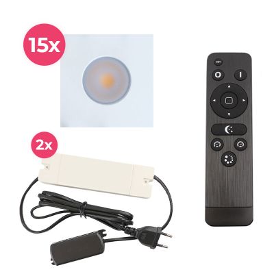 Hliníkové podhledové světlo na verandu bílé, Dico, 45W, LED 2700 K, IP65, s dálkovým ovládáním