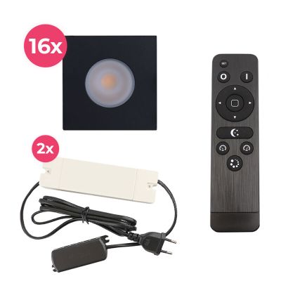 Hliníkové podhledové světlo na verandu černé, Dico, 48W, LED 2700 K, IP65, s dálkovým ovládáním