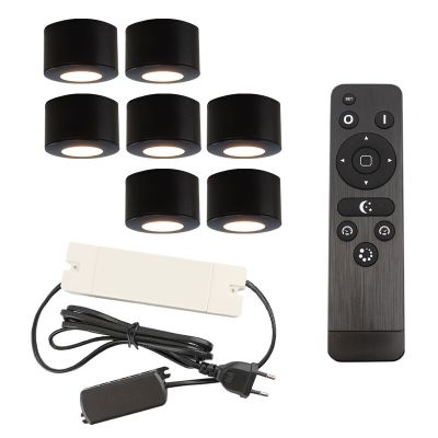 Hliníkové přisazené stropní svítidlo na verandu černé, Vasso, 21W, LED 2700 K, IP44, s dálkovým ovládáním