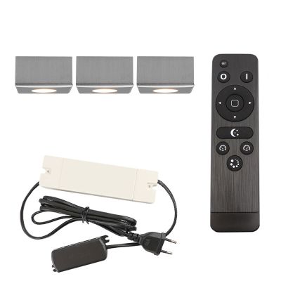 Hliníkové přisazené stropní svítidlo na verandu chromové, Fredo, 9W, LED 2700 K, IP44, s dálkovým ovládáním