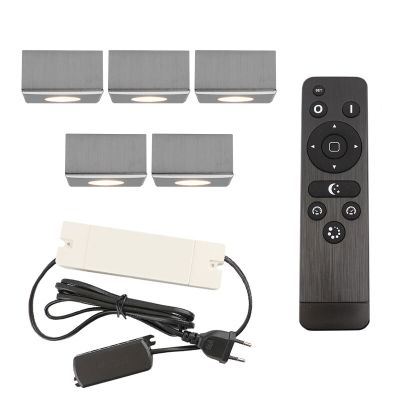 Hliníkové přisazené stropní svítidlo na verandu chromové, Fredo, 15W, LED 2700 K, IP44, s dálkovým ovládáním