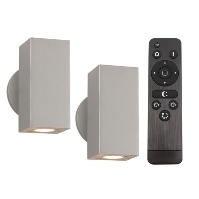 Hliníková lampa up down stříbrná, Rudy, 6W, LED 2700 K, IP44, s dálkovým ovládáním