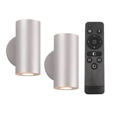 Hliníková lampa up down stříbrná, Salar, 3W, LED 2700 K, IP44, s dálkovým ovládáním