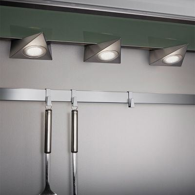 Niklové světlo pod kuchyňskou linku kovové, Zerdali, 3W, LED 3000 K, s vypínačem