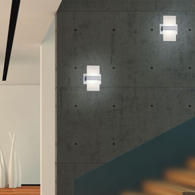 Šedá lampa up down moderní, Leontien, 4,3W, LED 3000 K, s vypínačem