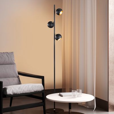 Černá stojací lampa moderní, Prato, s vypínačem