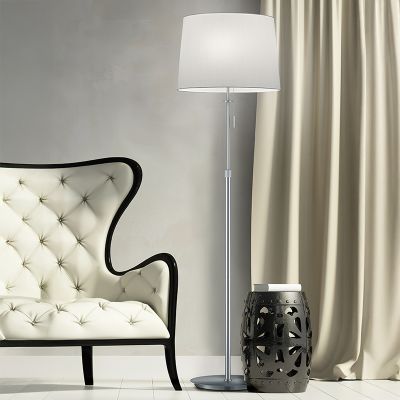 Niklová stojací lampa klasická, Niva, s tahovým vypínačem