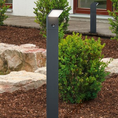 Antracitá venkovní lampa stojací se senzorem pohybu moderní, Solana, 9W, LED 3000 K, IP54