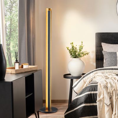 Černá stojací lampa moderní, Baruch, 15W, LED 3000 K, s vypínačem