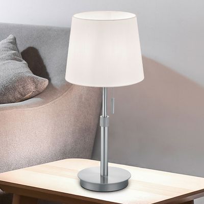 Niklová stolní lampa klasická, Niva, s tahovým vypínačem