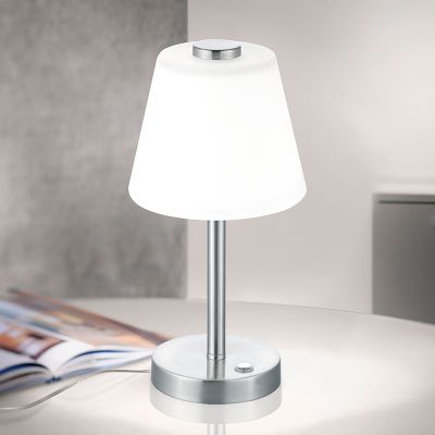 Niklová stolní lampa moderní, Liv, 4W, LED 3000 K, s vypínačem