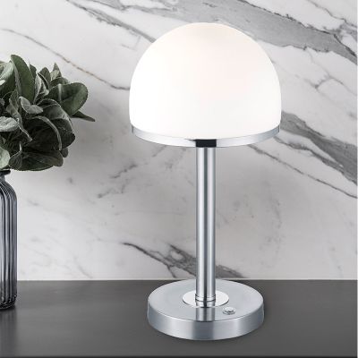 Niklová stolní lampa moderní, Willem, 4W, LED 3000 K, s vypínačem