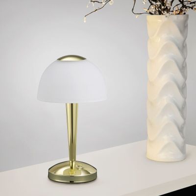 Mosazná stolní lampa klasická, Daphne, 4W, LED 3000 K, s vypínačem