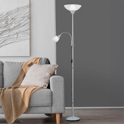 Šedá stojací lampa plastová, Pieter, s vypínačem