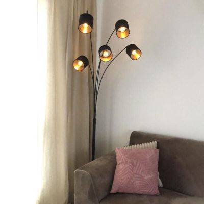 Černá stojací lampa moderní, Koge, s vypínačem