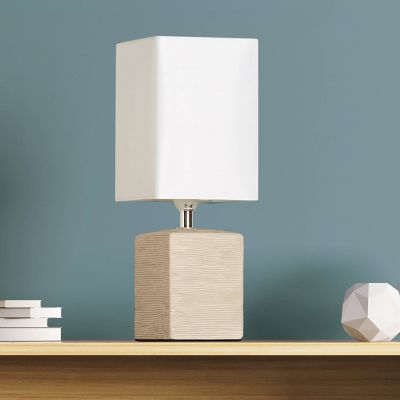Keramická stolní lampa bílá, Karola, s vypínačem