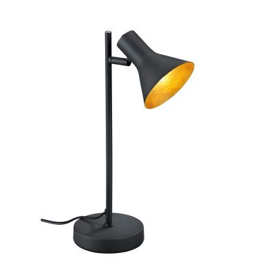 Černá stolní lampa industriální, Verena, s vypínačem