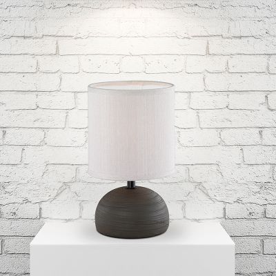 Keramická stolní lampa hnědá, Yeraz, s vypínačem