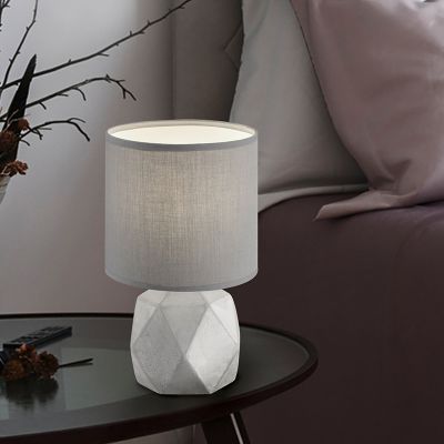 Betonová stolní lampa šedá, Yfenn, s vypínačem
