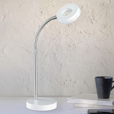 Bílá lampička moderní, Daley, 4W, LED 3000 K, s vypínačem