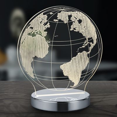 Chromová stolní lampa designová, Berfin, 7W, LED nastavitelný od teplé po studenou bílou, s vypínačem