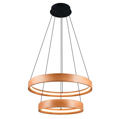 Dřevěné závěsné světlo moderní, Nassima, 37W, LED 3000 K, s 3stupňovým stmíváním