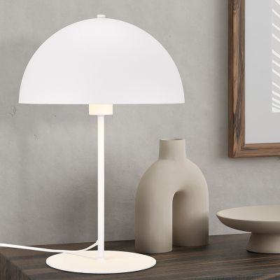 Bílá stolní lampa moderní, Fransisca, s vypínačem