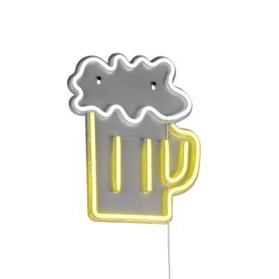 Průhledné nástěnné světlo plastové, Beer, 5W, LED žlutá, s vypínačem