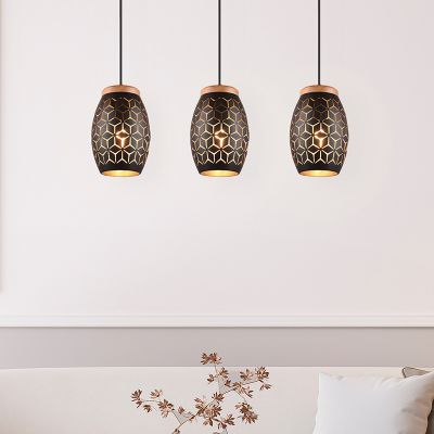 Černé závěsné světlo moderní, Delana