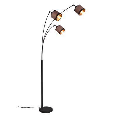 Taupe oblouková lampa moderní, Denley, s vypínačem