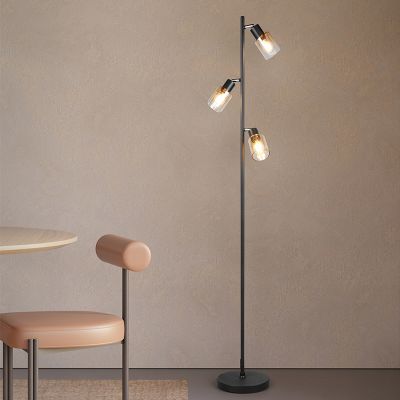 Černá stojací lampa moderní, Constantijn, s vypínačem