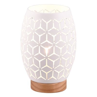 Bílá stolní lampa moderní, Delana