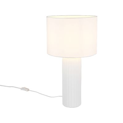 Keramická stolní lampa bílá, Nannette, s vypínačem