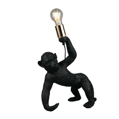 Černá stolní lampa plastová, Macaca