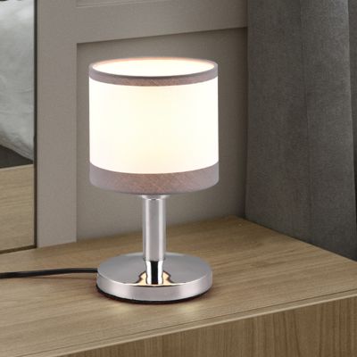 Bílá stolní lampa moderní, Denley, s vypínačem
