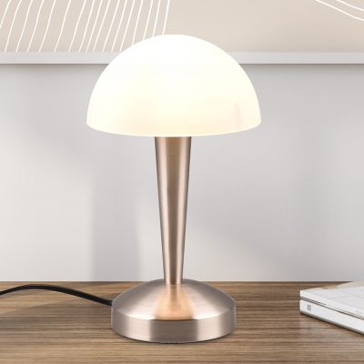 Niklová stolní lampa moderní, Delila, s dotykovým stmívačem