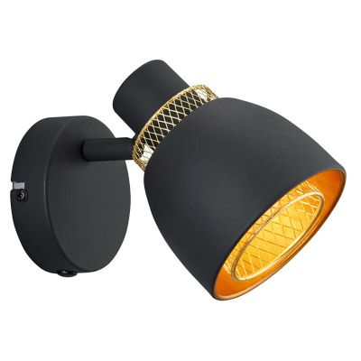 Černé nástěnné bodové světlo moderní, Sylvano