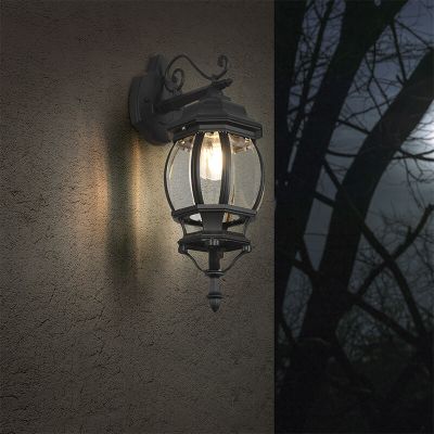 Černé venkovní světlo klasické, Evander, IP23