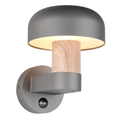 Šedé venkovní nástěnné světlo se senzorem pohybu moderní, Krishna, IP54